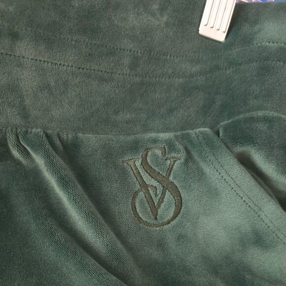 Victoria Secret Athletic Hiking Lounge Velvet Green Sweatpants Women's M - Picture 3 of 5